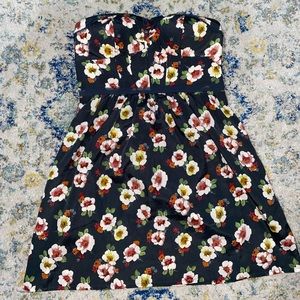 Tube top floral day mini dress
